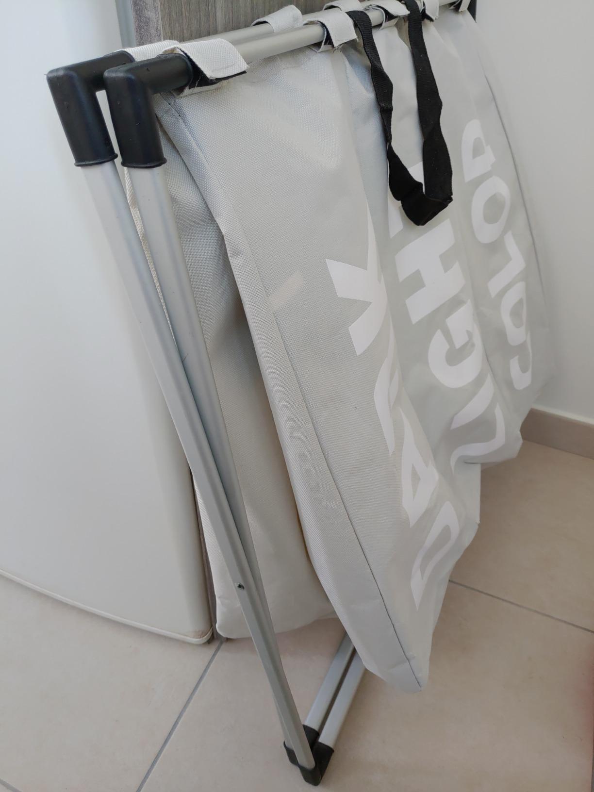 Wenko Trio cesto portabiancheria grigio melange 130 L