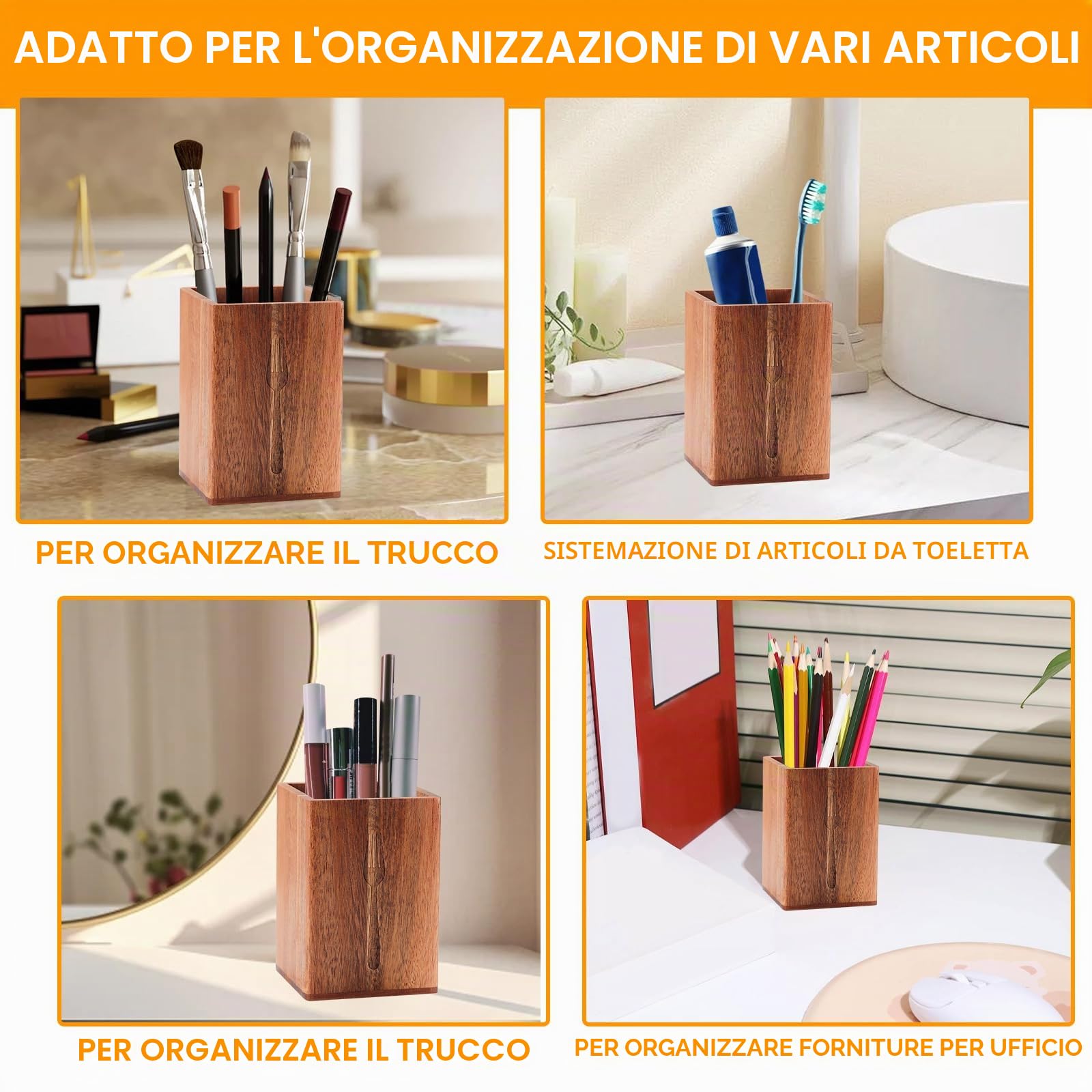 Gachiwar Scolaposate Legno Acacia 33x11,5 cm Set 3 Pezzi