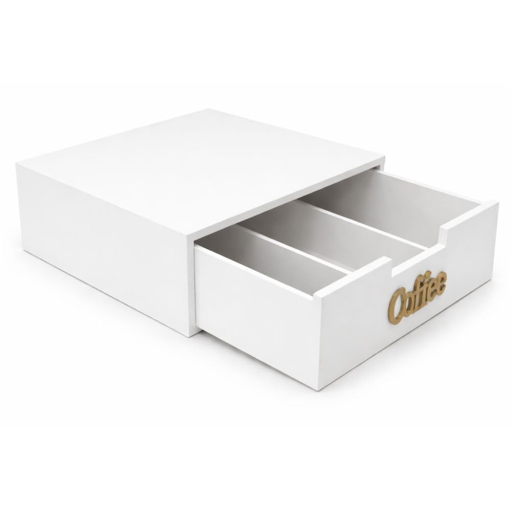 Cecaro Group Porta Capsule Bambu Organizer Cassetto 3 Scomparti Oro