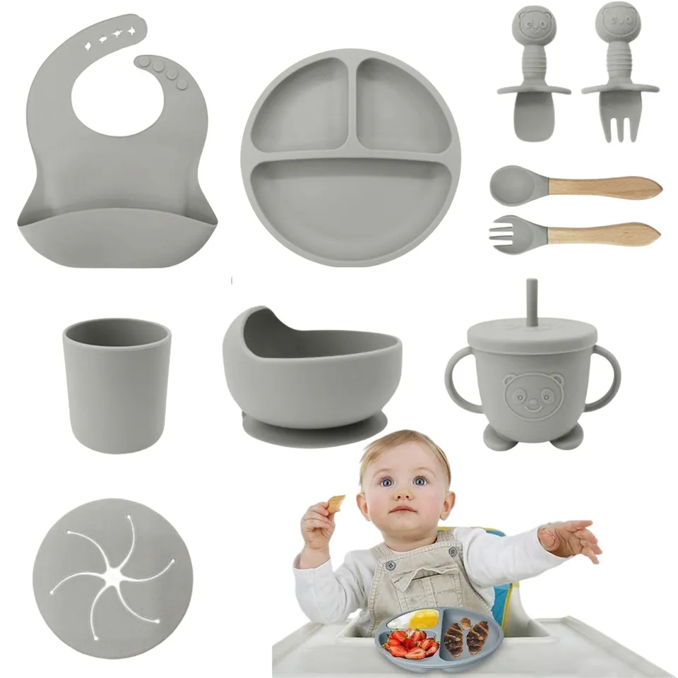 Cecaro Group set pappa svezzamento silicone 10 pezzi ventosa