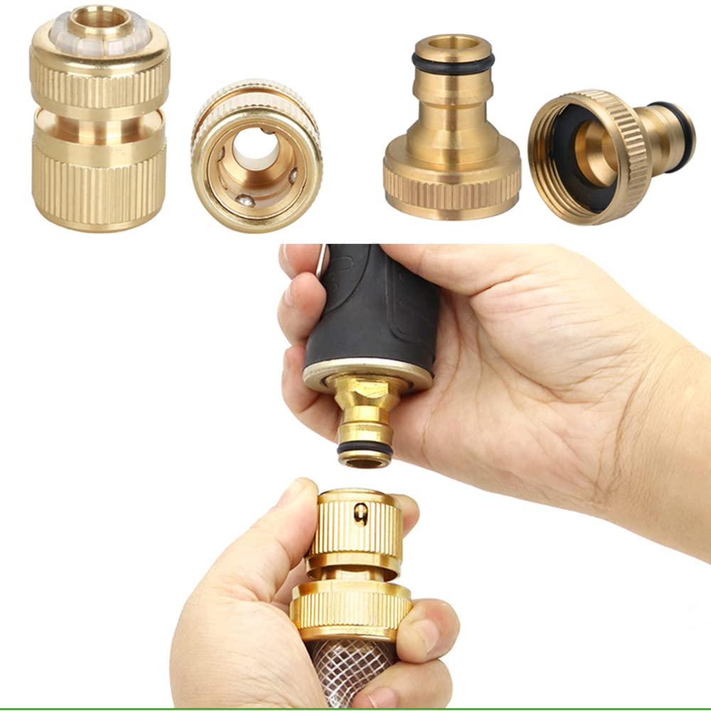 Lxoraziy Adattatore Rubinetto 1/2 Raccordo Ottone 4 Pezzi