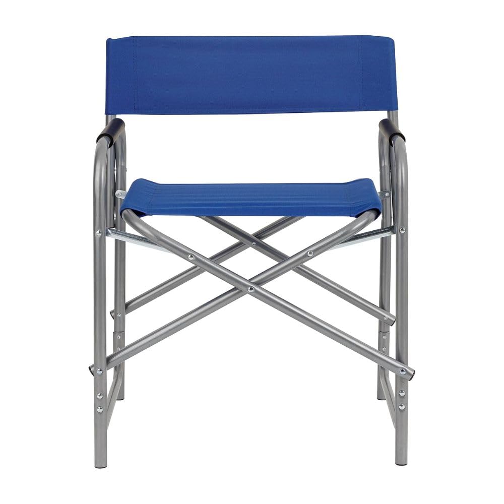 Cecaro Sedia da Regista Pieghevole Blu Acciaio 45x57x81 cm