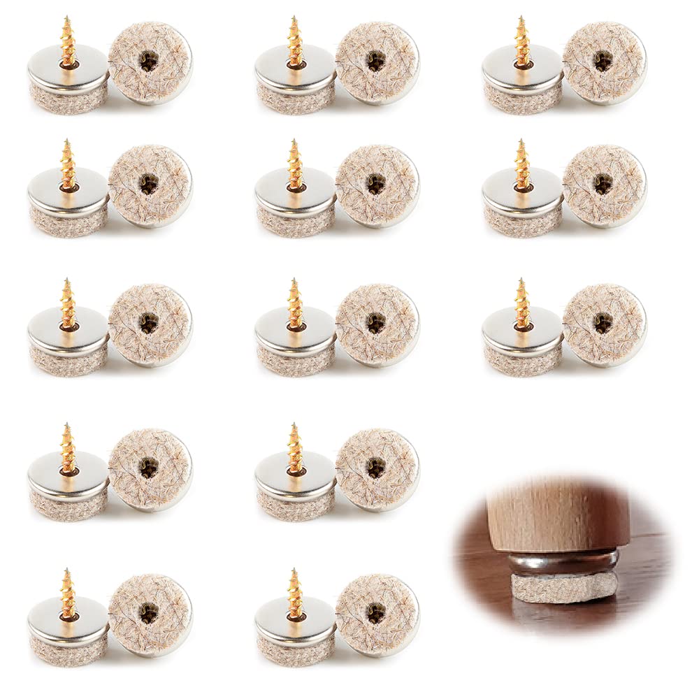 Lxoraziy feltrini sedie 22 mm 40 pezzi a vite beige
