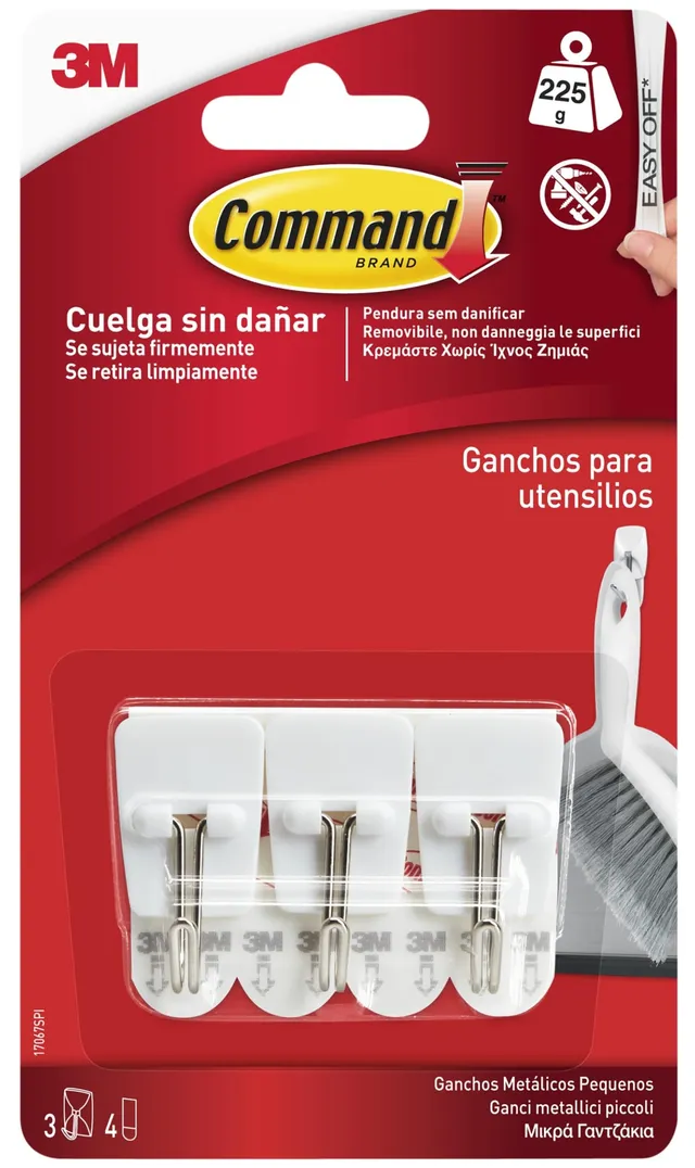 Command Ganci Adesivi Piccoli 3 Pezzi Bianchi 225 g