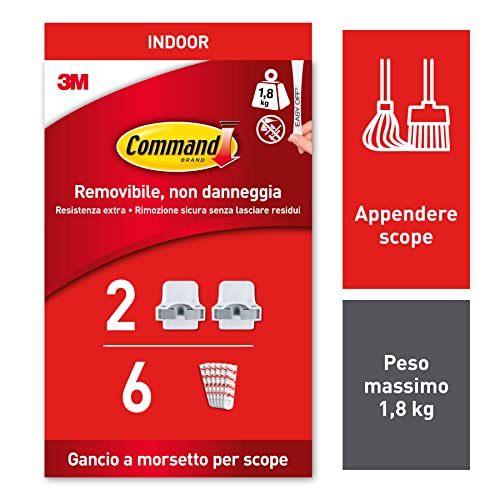 Command Supporti Scope ganci adesivi bianchi 2 pezzi senza forare