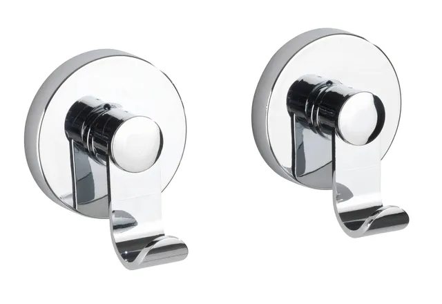 Wenko Vacuum-Loc ganci parete cromo set 2 pezzi senza forare