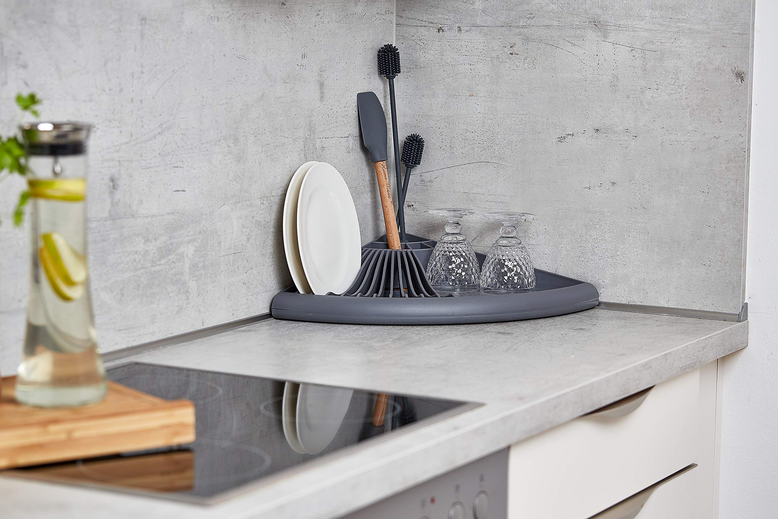 Wenko Corner Scolapiatti Angolare 50x9x35 cm Grigio