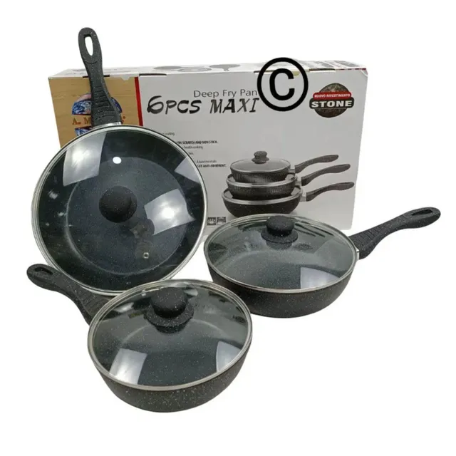 Cecaro Group Set 3 Padelle Antiaderenti 20-28 cm Pietra