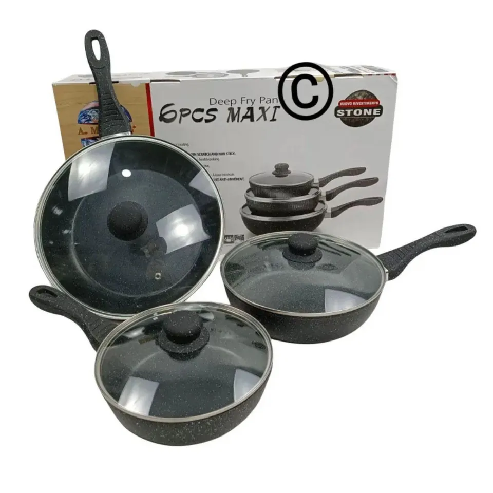Cecaro Group Set 3 Padelle Antiaderenti 20-28 cm Pietra