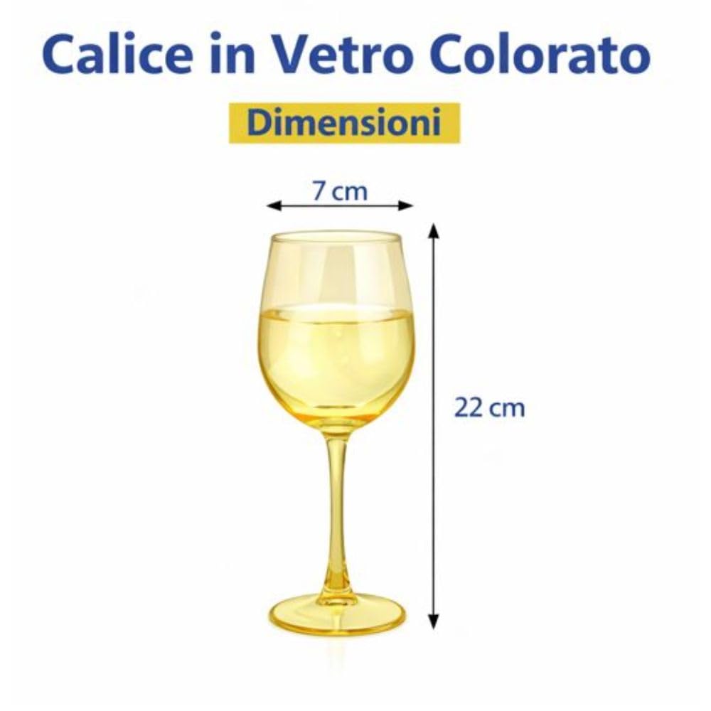Cecaro Group Calici multicolor vetro set 6 pezzi 350 ml
