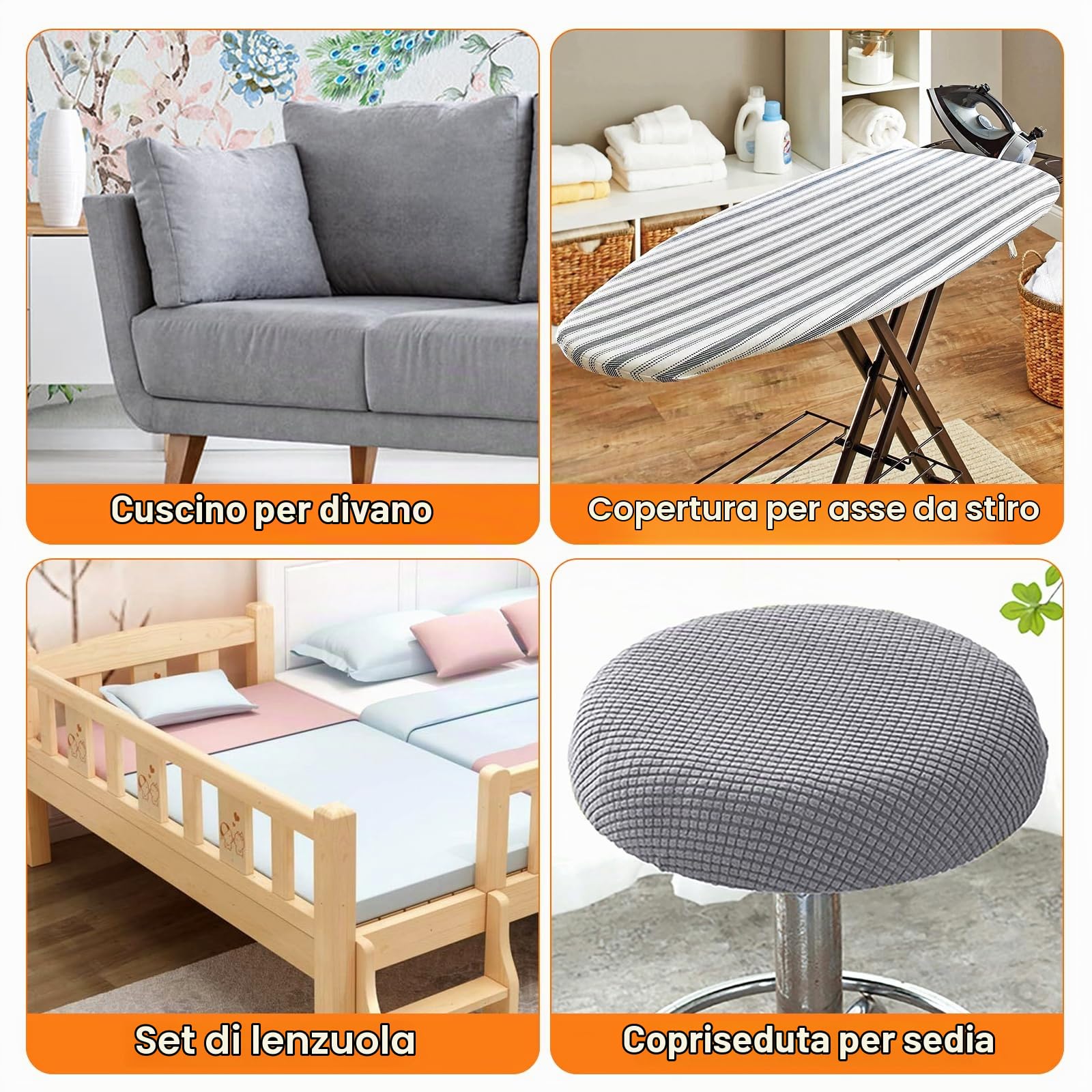 Quelcc Ferma Lenzuola Elastici 30-130cm 4 pezzi nero