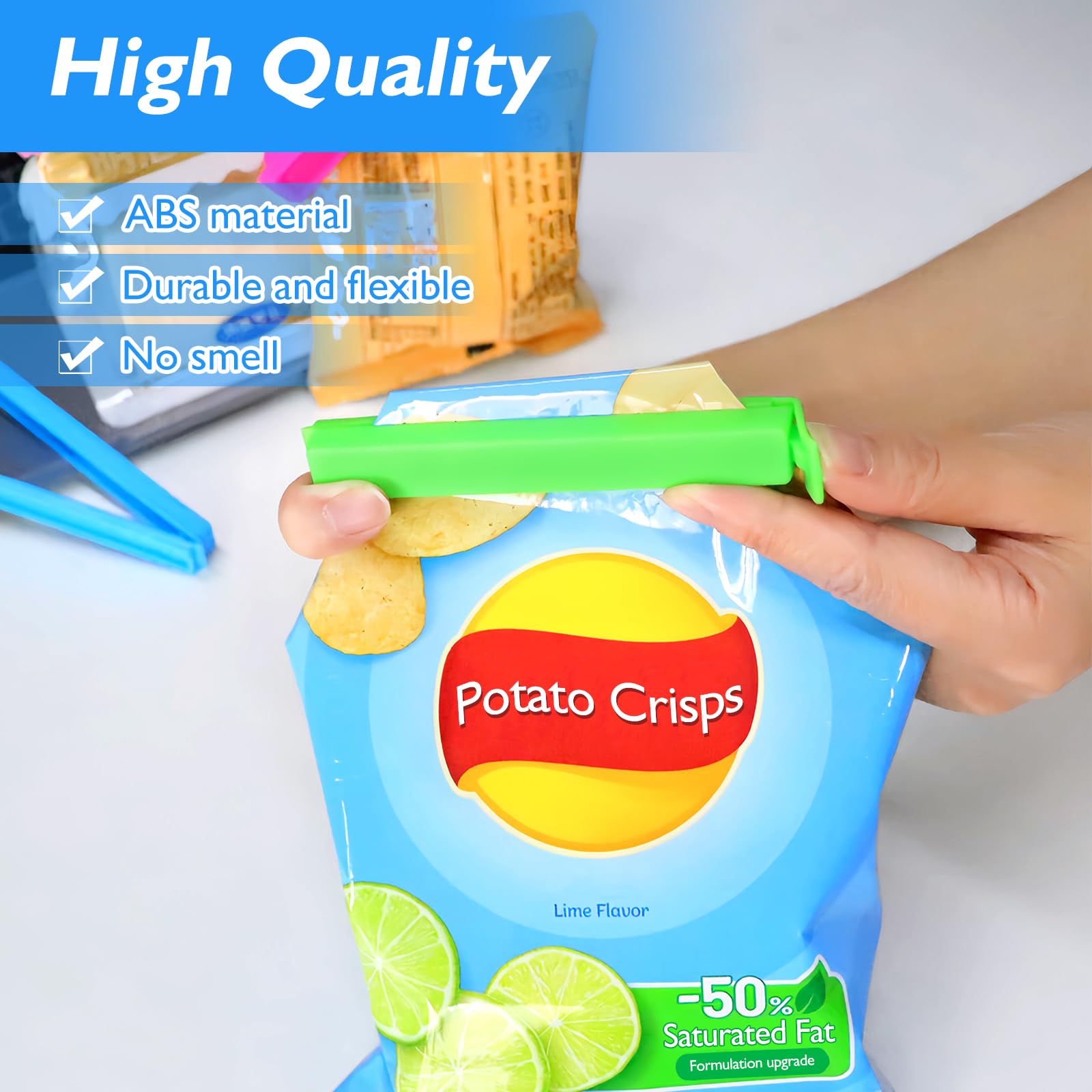 Quelcc Chiudi Sacchetti clip plastica 20 pezzi 5 colori 7,5/11 cm