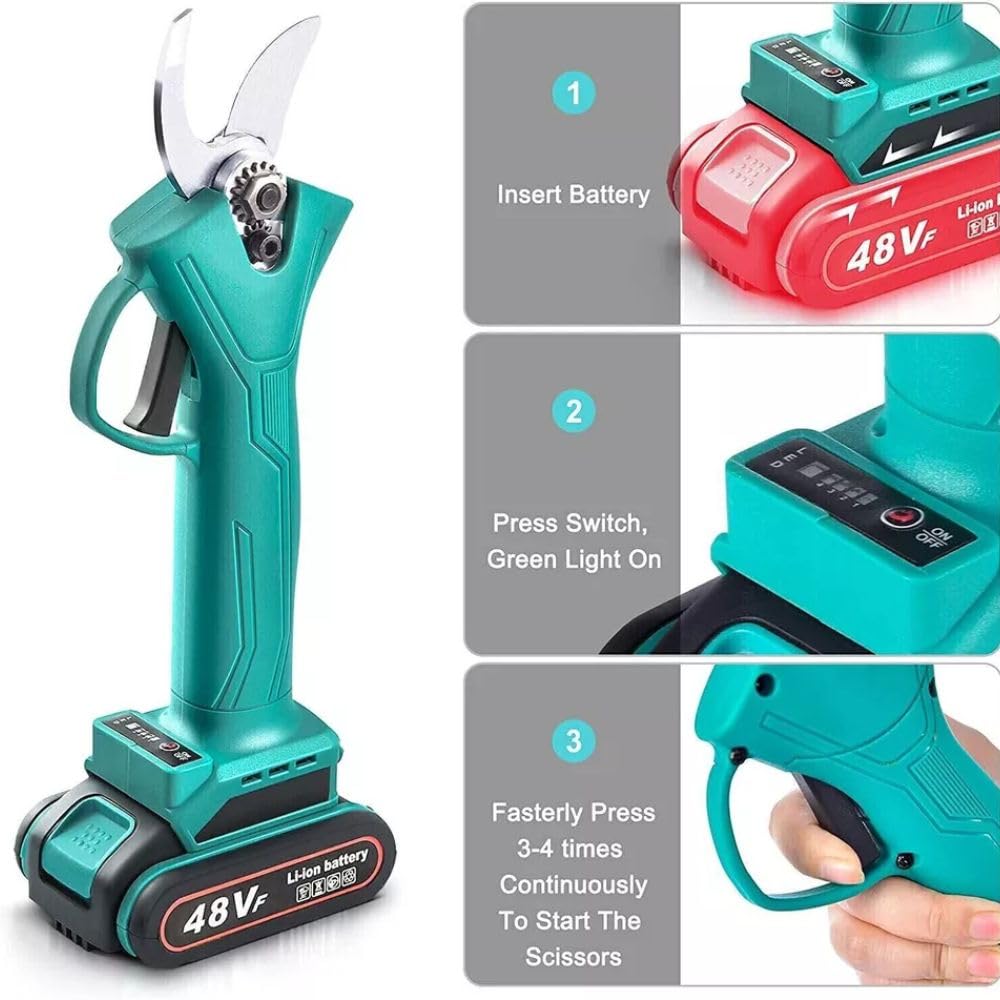 Cecaro Group forbici potatura elettriche 48V 2 batterie 30 mm
