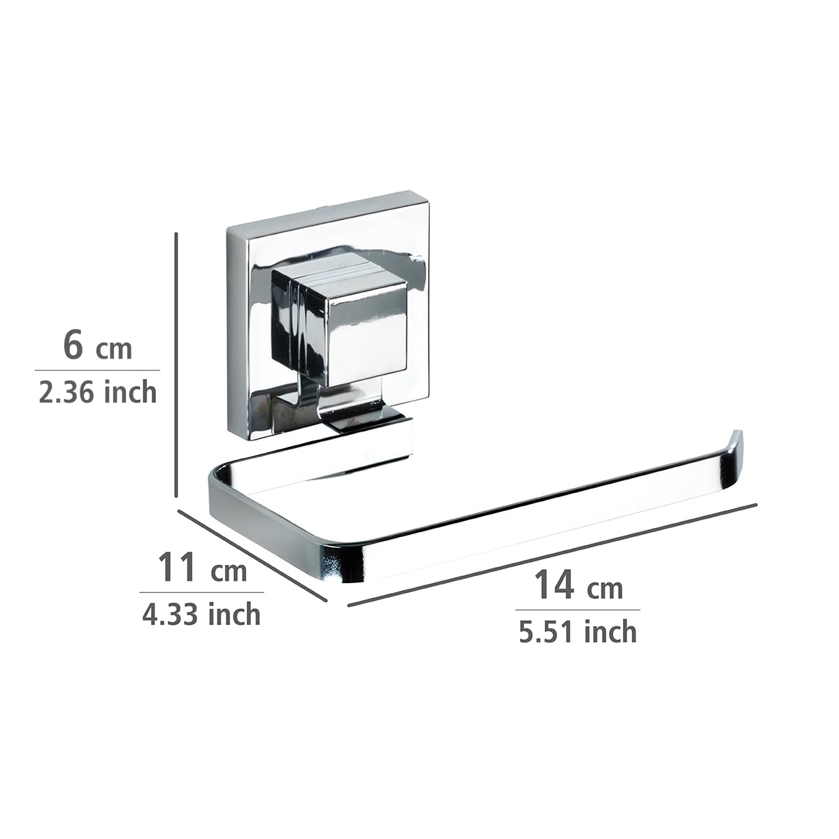 Wenko Quadro Vacuum-Loc Portarotolo Argento Acciaio