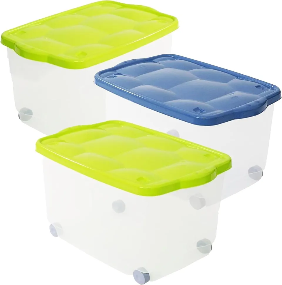 Cecaro Group set 3 contenitori ruote 55L 60x40x36 cm