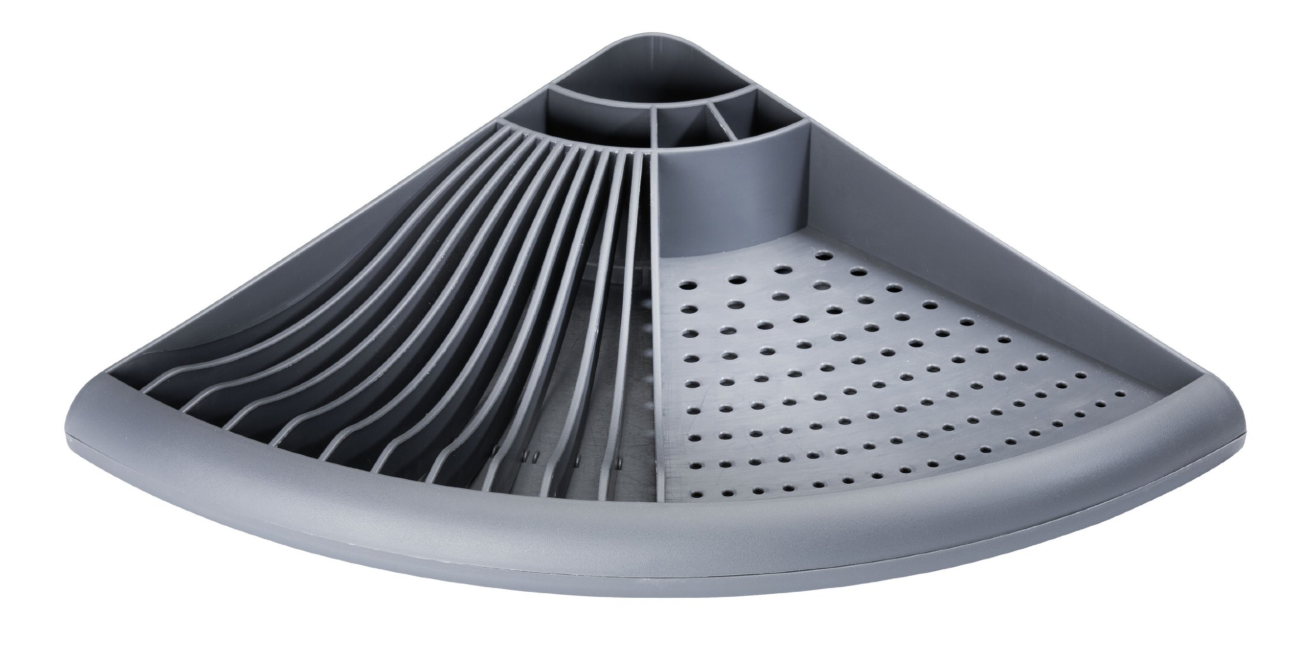 Wenko Corner Scolapiatti Angolare 50x9x35 cm Grigio