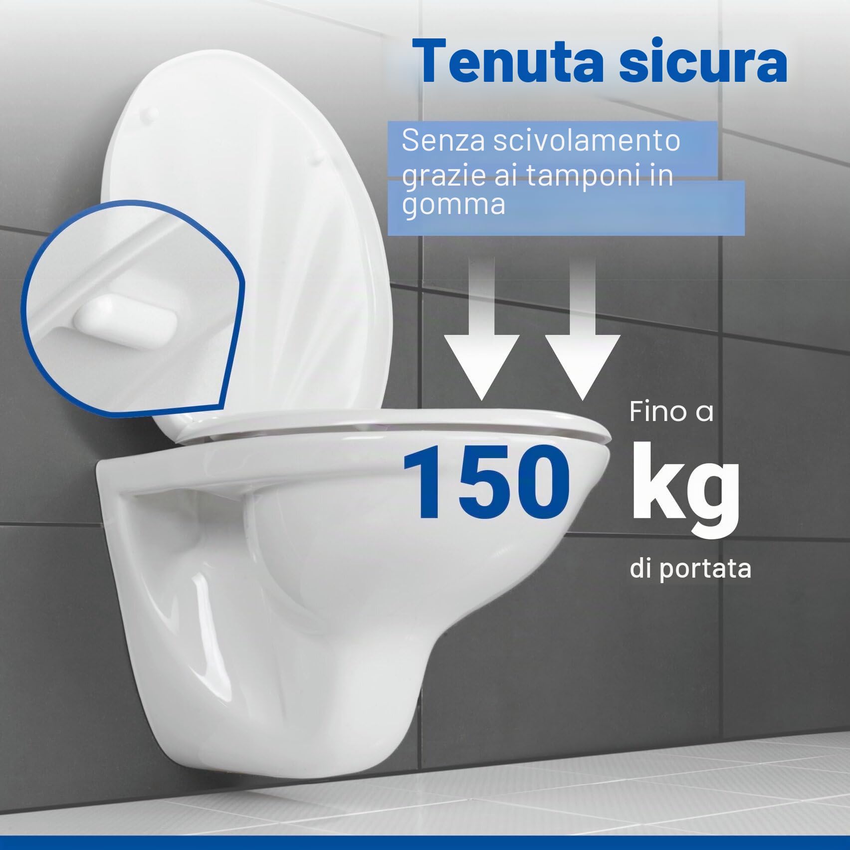 Wenko Mitilo 18442100 copriwater bianco chiusura ammortizzata
