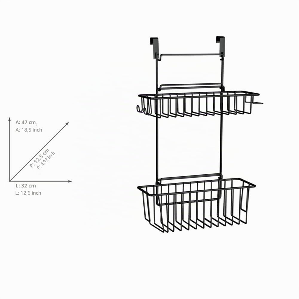 Wenko Flexi cestello sospeso 2 ripiani nero