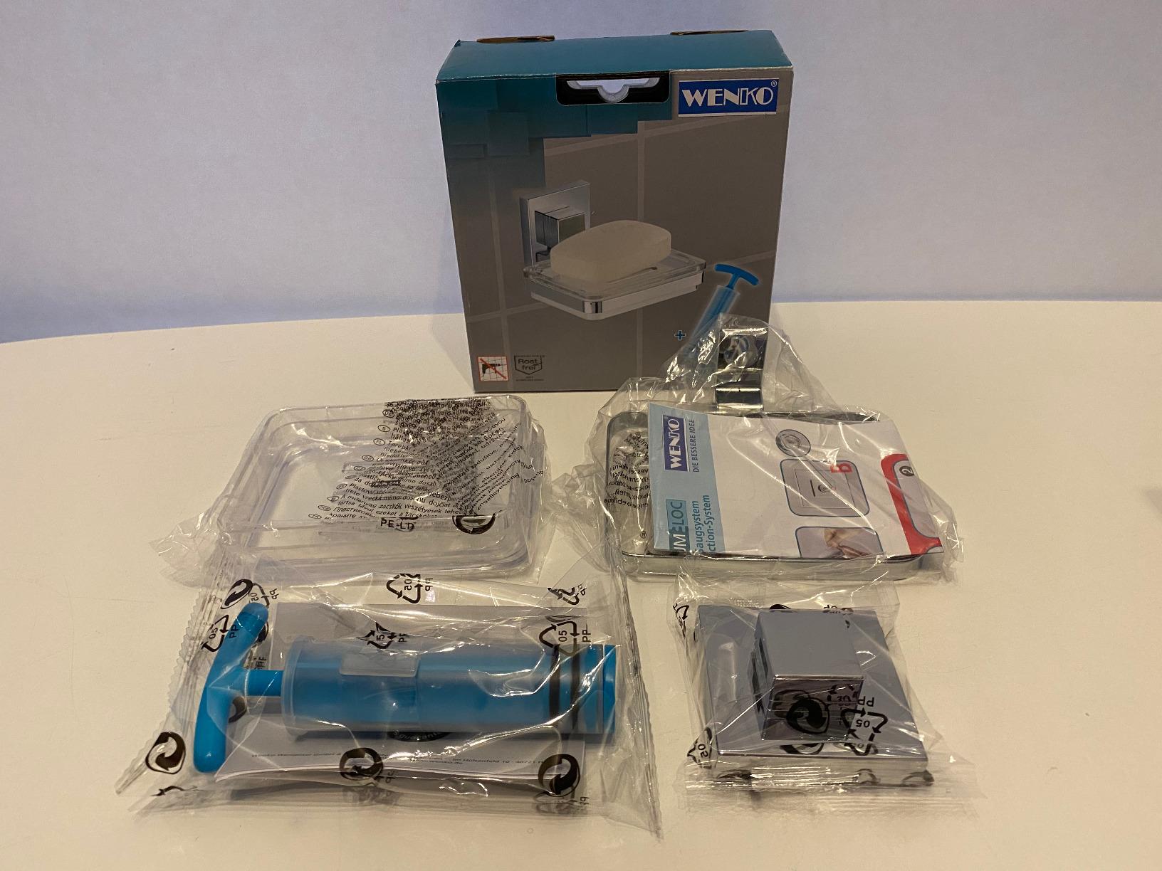 Wenko Vacuum-Loc Quadro portasapone acciaio inox