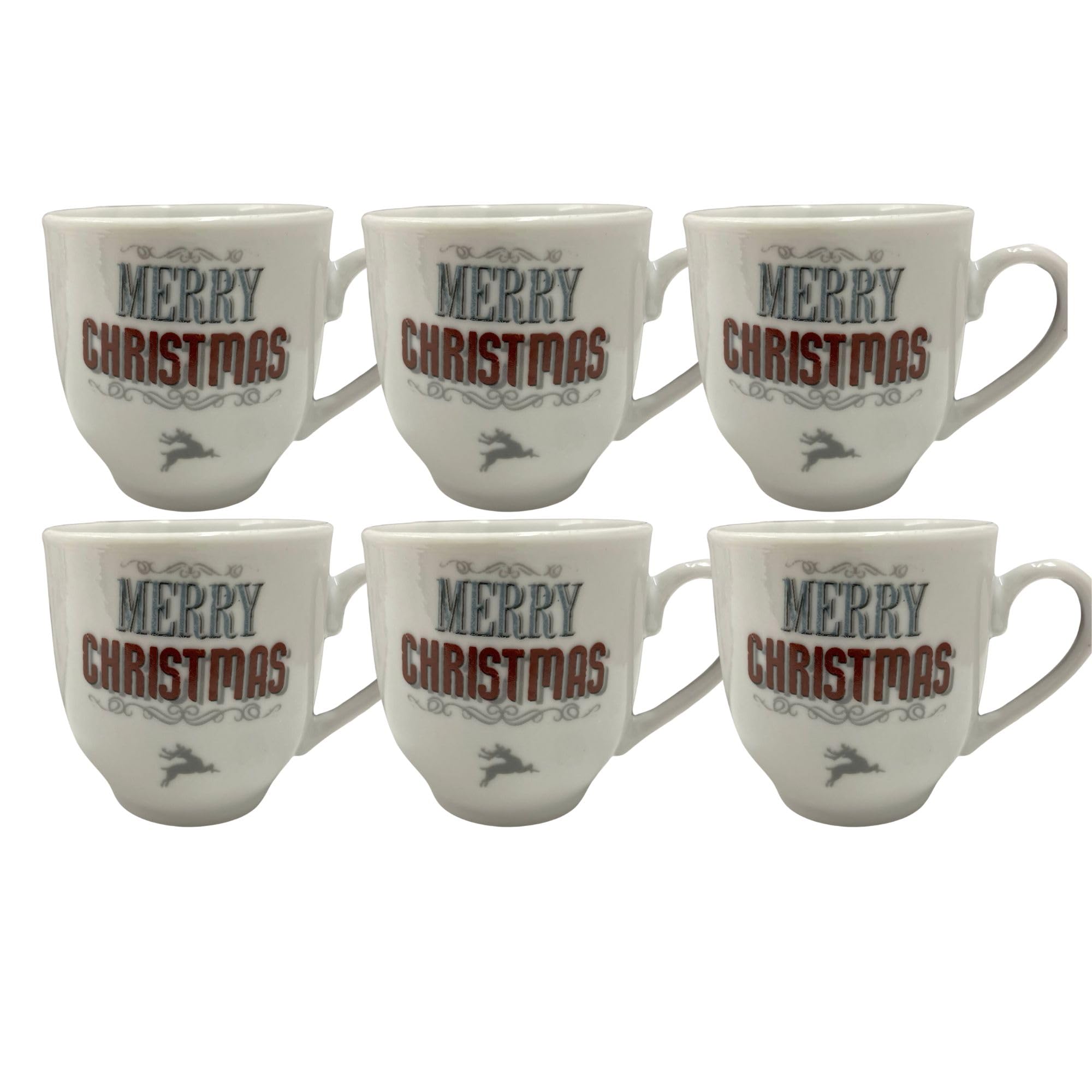 Cecaro Group Set 6 Tazzine Natalizie Ceramica Babbo Natale