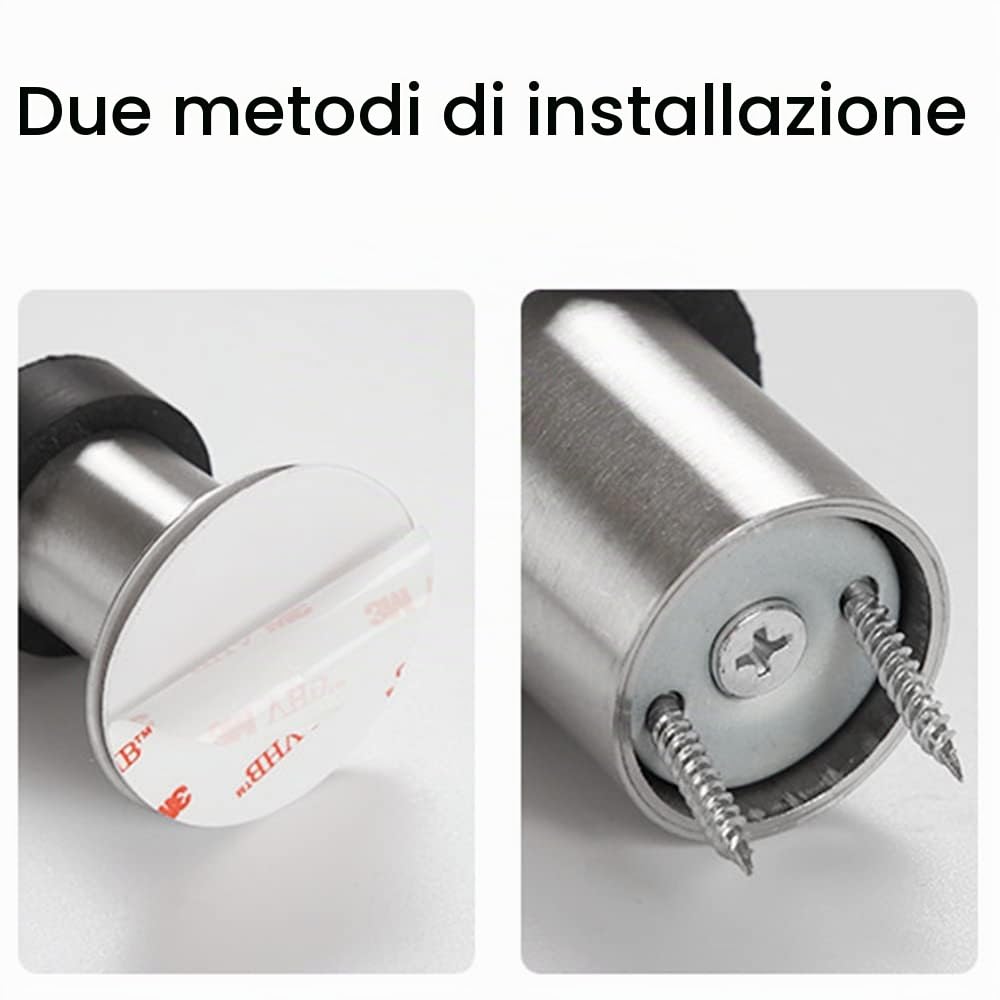 Lxoraziy Fermaporta Adesivo Acciaio Inox 2 Pezzi Antiruggine