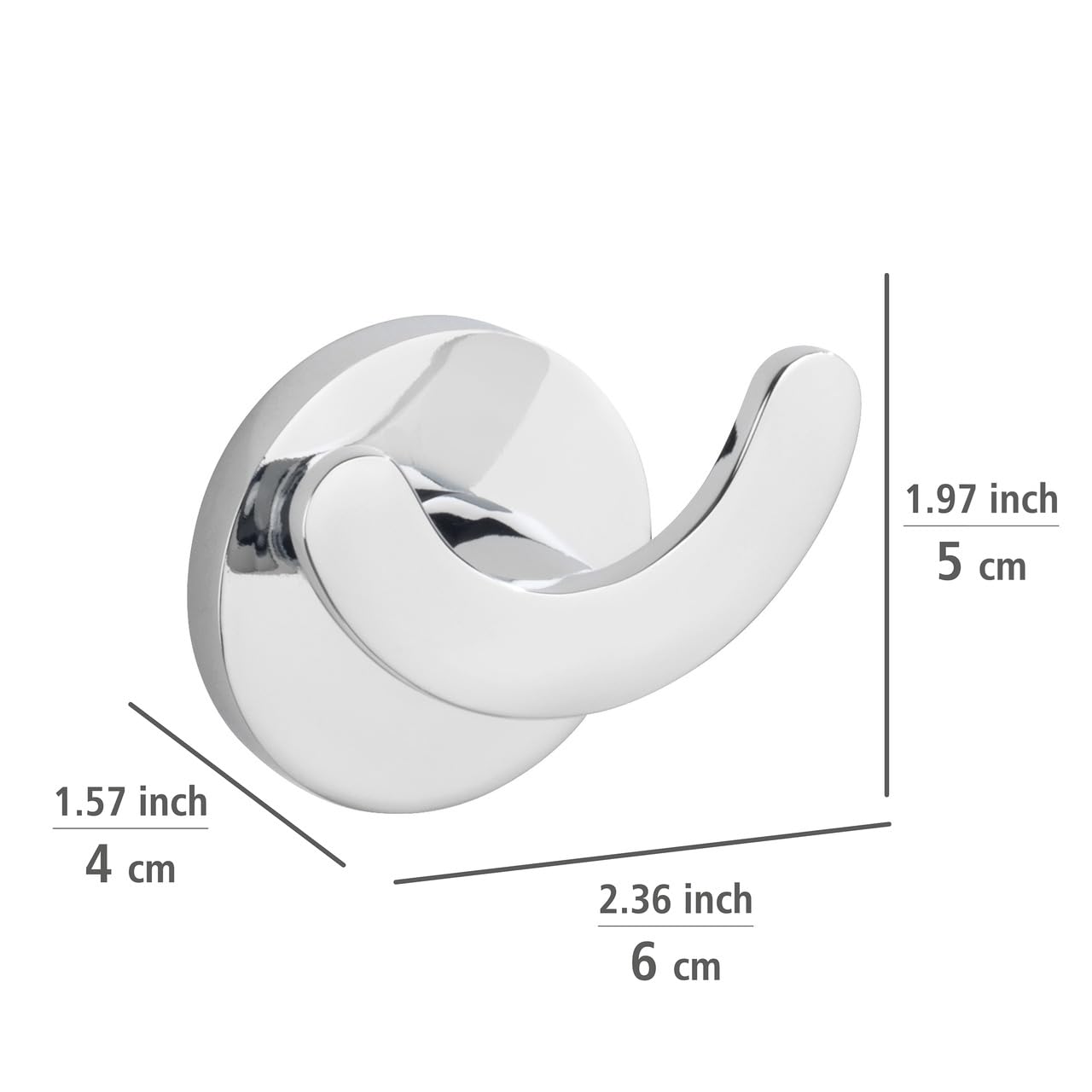 Wenko Isera Duo 25041100 Gancio Adesivo Cromato 6x5x4 cm