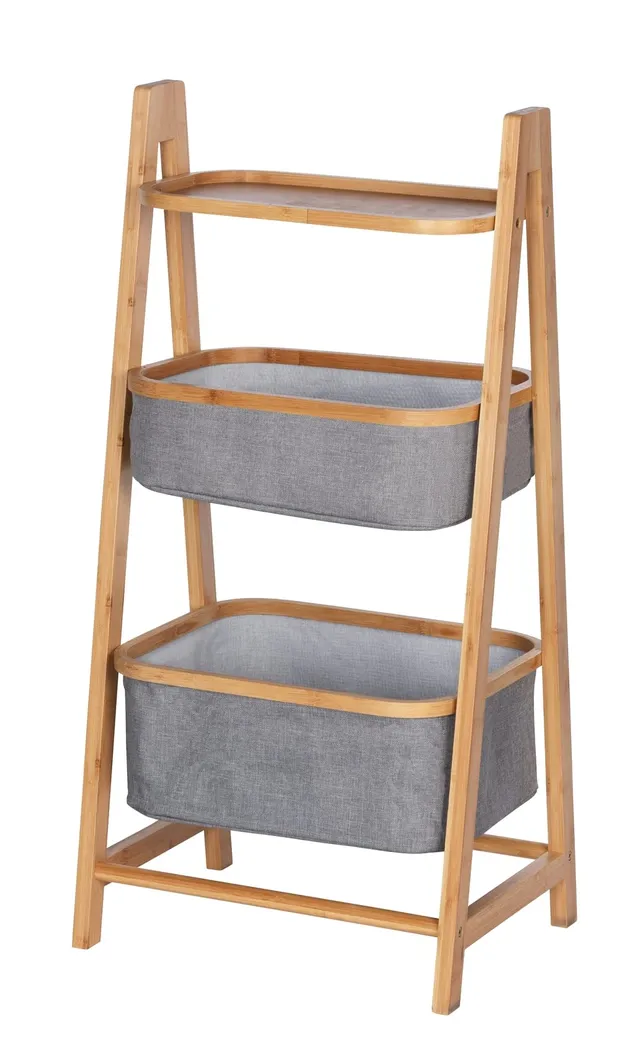 Wenko Bahari scaffale in bambù con 2 cesti 44x91x34 cm