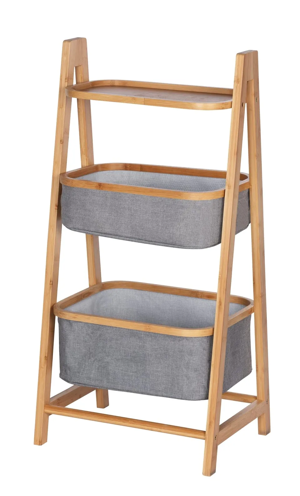 Wenko Bahari scaffale in bambù con 2 cesti 44x91x34 cm