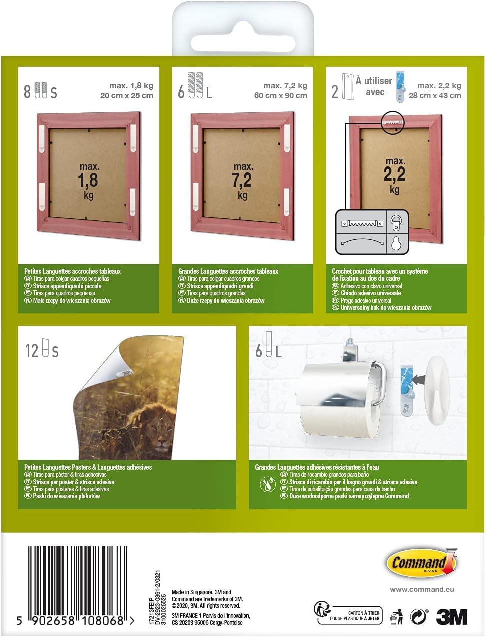 Command Kit Assortito strisce appendiquadri bianche senza forare