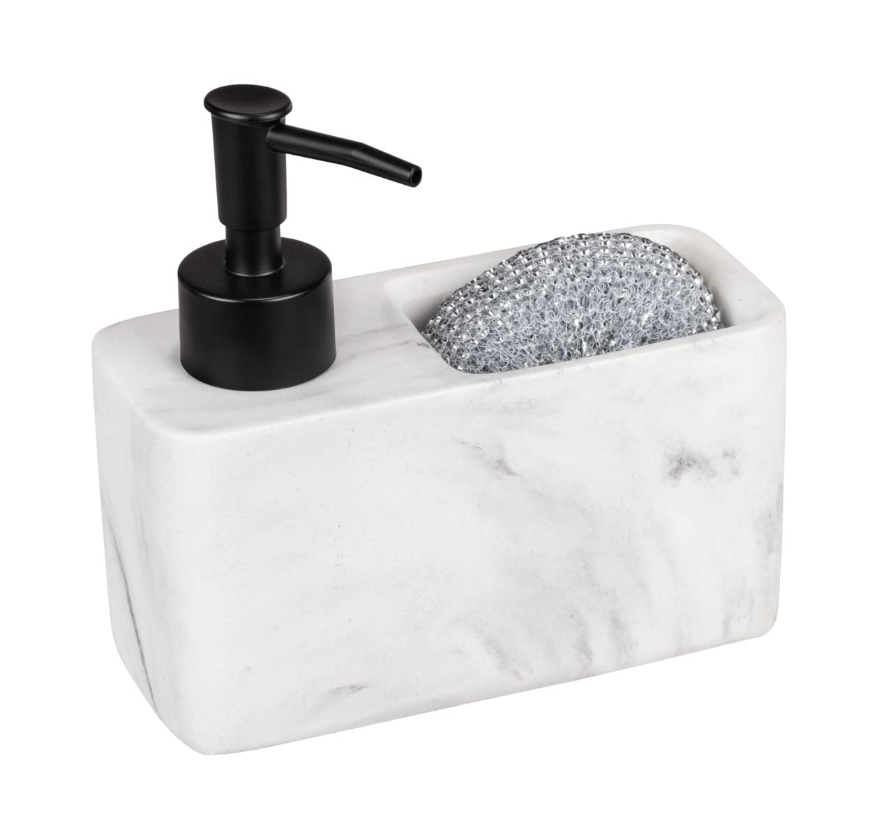 Wenko Resa dosatore cucina marmo bianco 150 ml con spugna