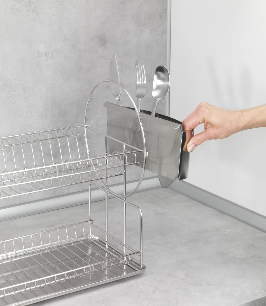 Wenko Exclusiv Duo 2329100 scolapiatti inox 49x33 cm