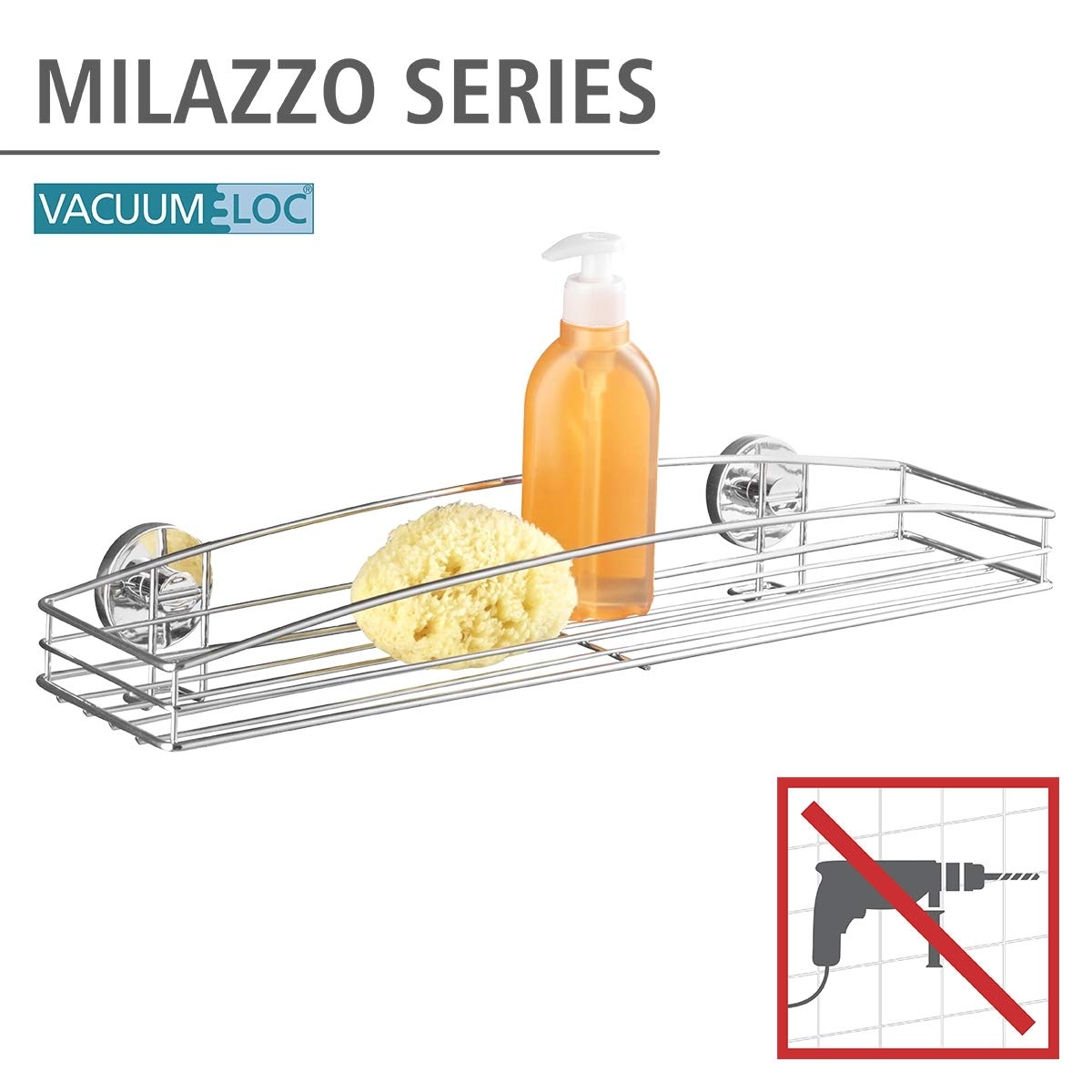 Wenko Milazzo Maxi mensola bagno bianca 52 cm