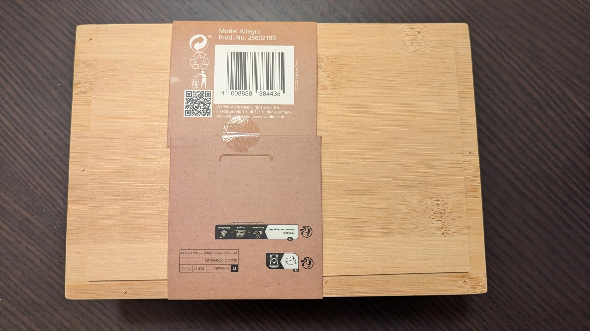 Wenko Allegre M box bagno 15x7x15 cm bambù naturale