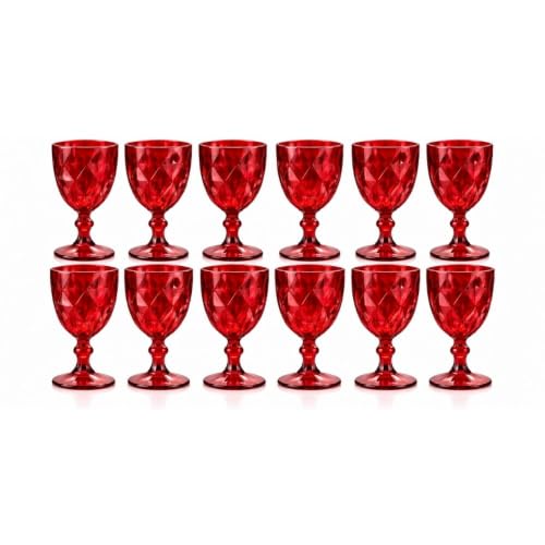 Cecaro Group 242 Calici Rossi Vetro 340 ml Set 12 Pezzi