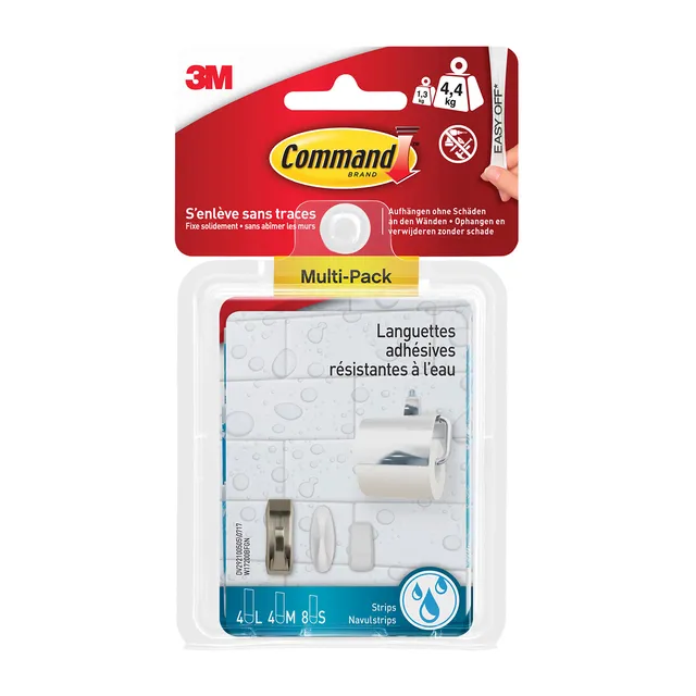 Command Strisce Adesive Impermeabili 12 Pezzi S+L