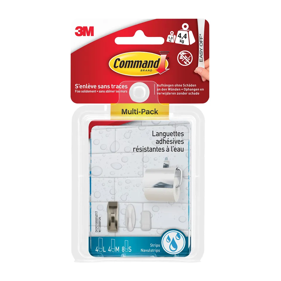 Command Strisce Adesive Impermeabili 12 Pezzi S+L