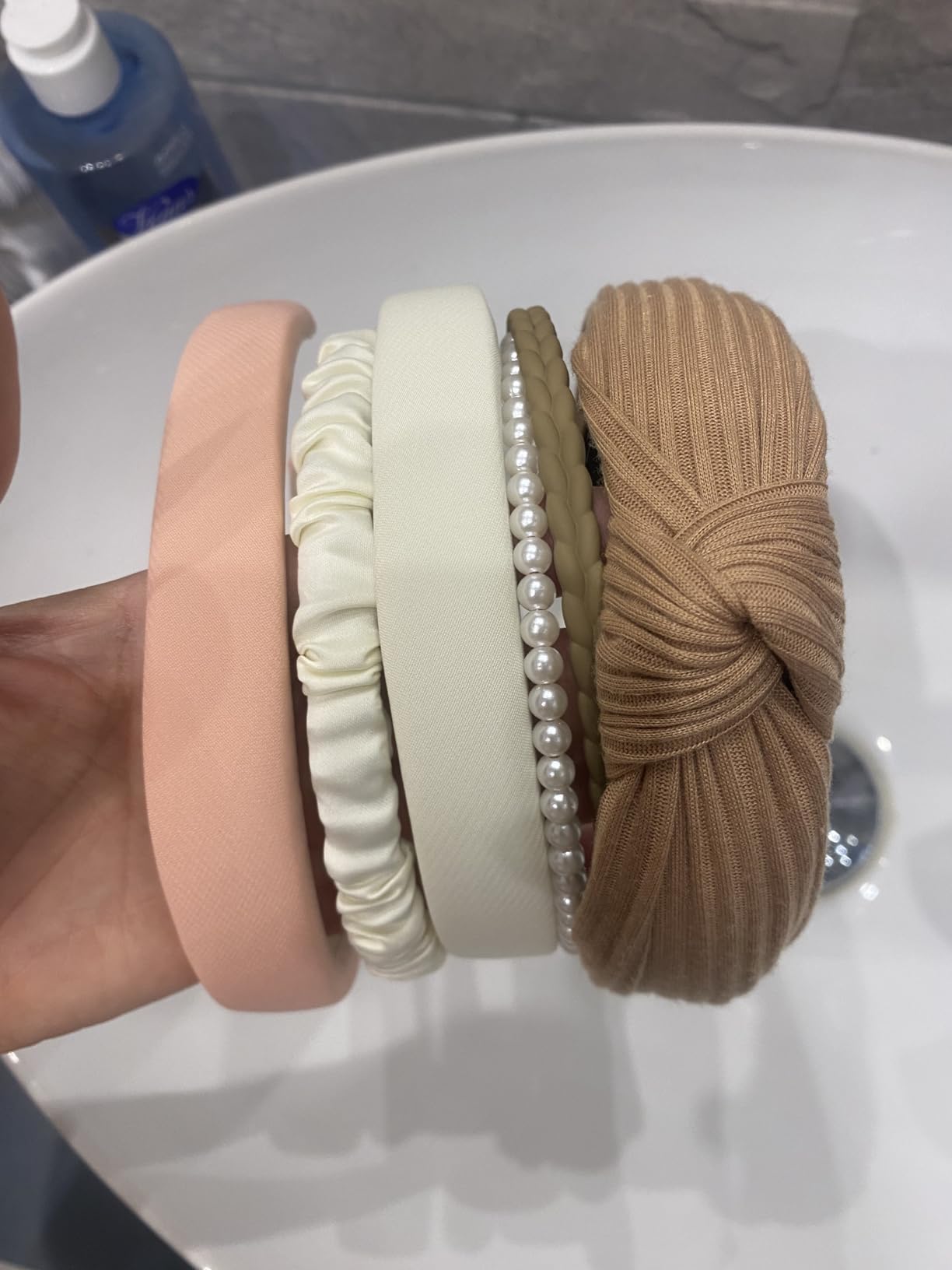 Quelcc Set 7 fasce capelli donna cerchietti con perle