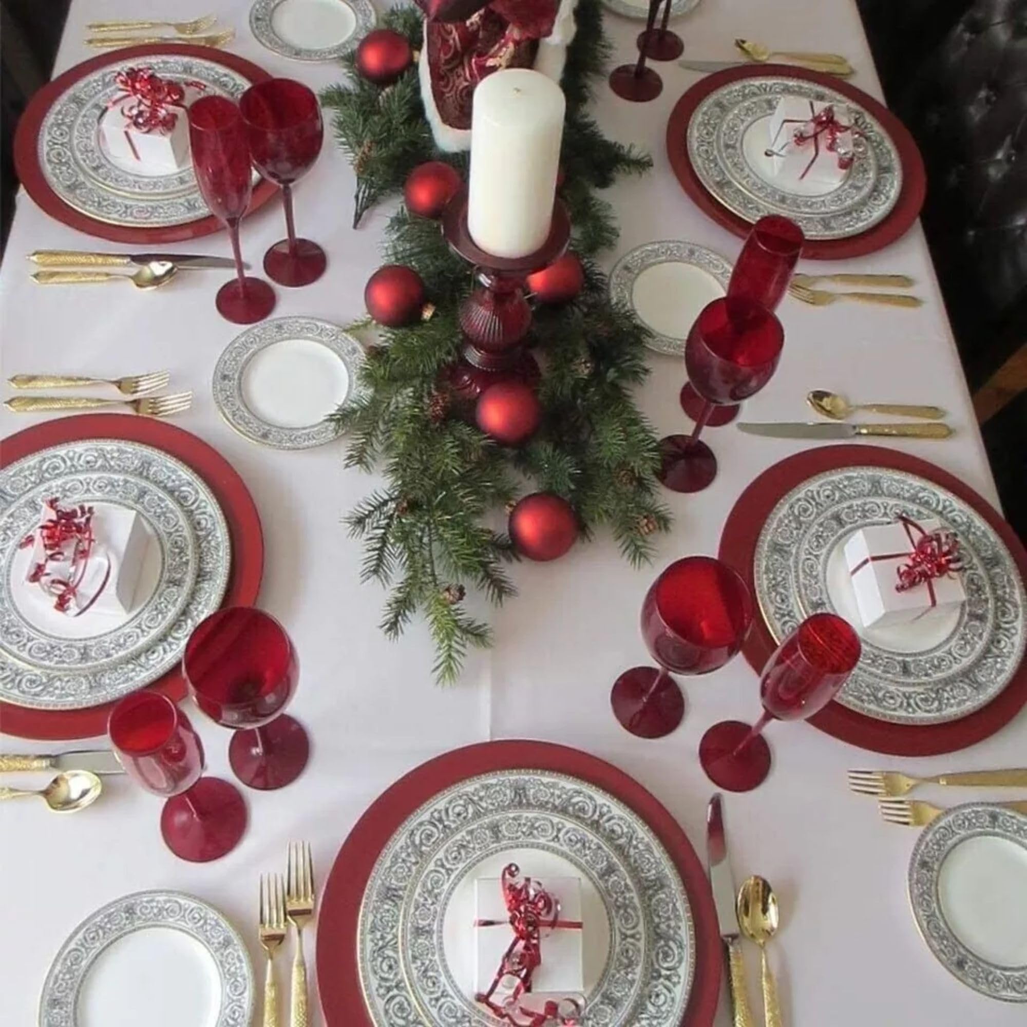 Cecaro Group Sottopiatti decorativi rossi set 6 pezzi 33 cm