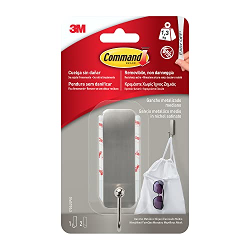 Command 17034 gancio adesivo metallico nickel 1 pezzo