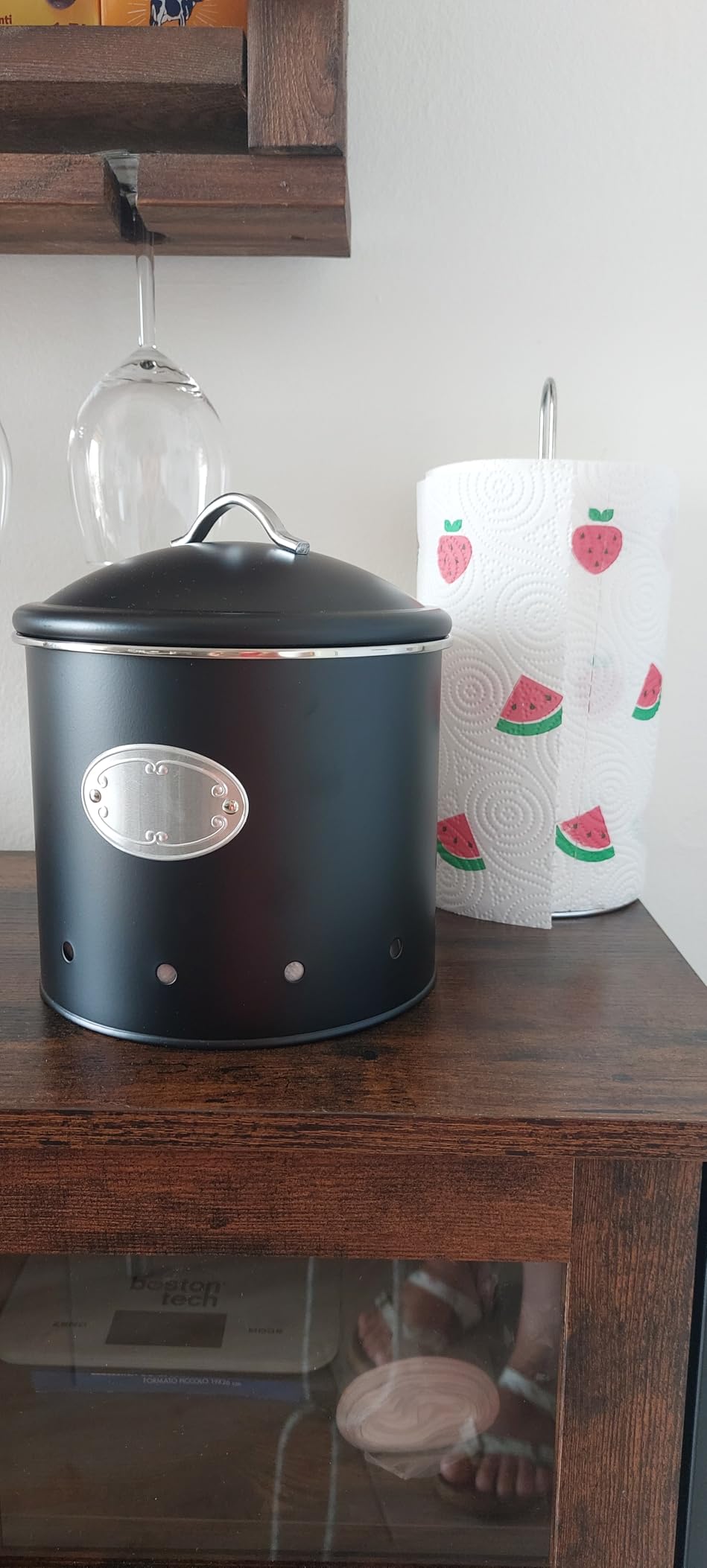 Wenko Barattolo Ermetico Nero 1,6 L Metallo