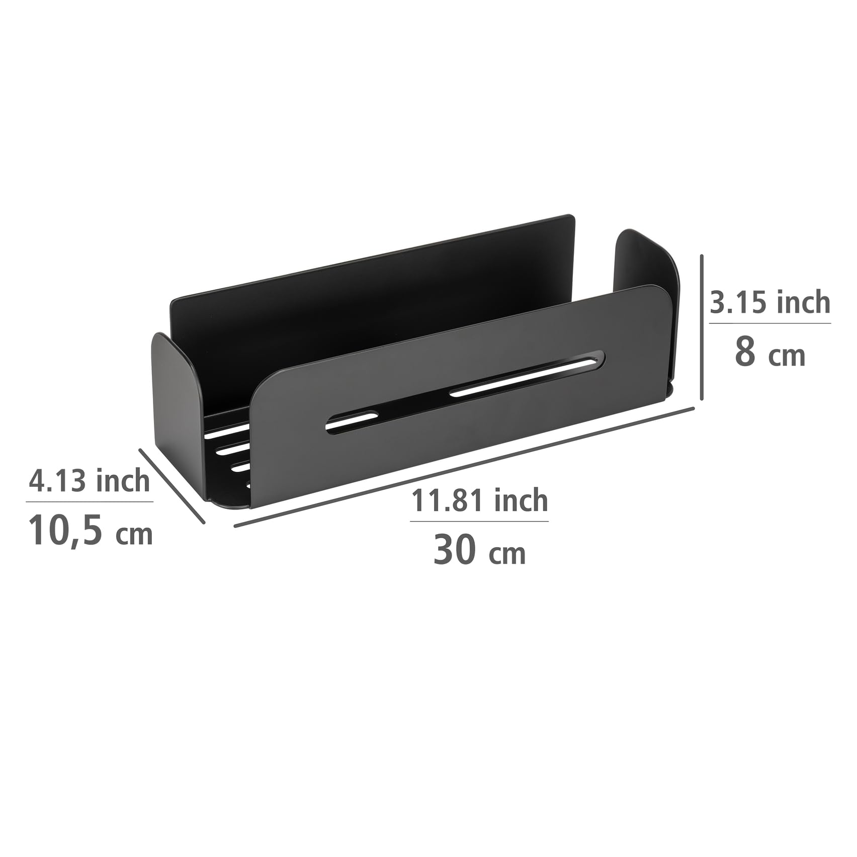 Wenko Turbo-Loc Bivio Mensola Doccia Nera 30 cm Alluminio
