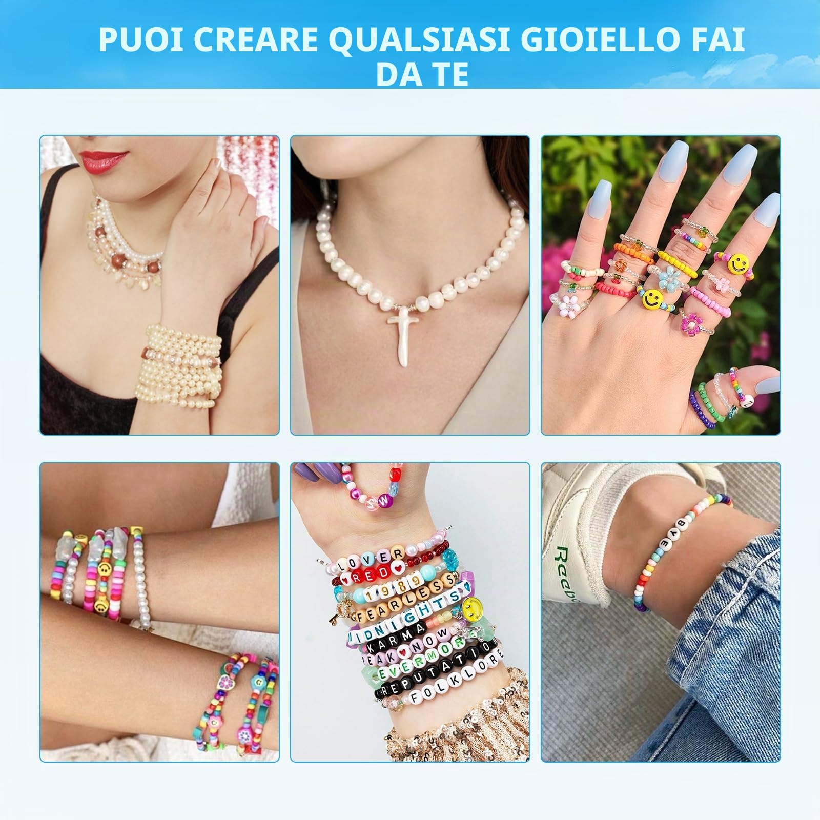 Quelcc Filo Elastico Braccialetti 0,4/0,6 mm 2 Rotoli