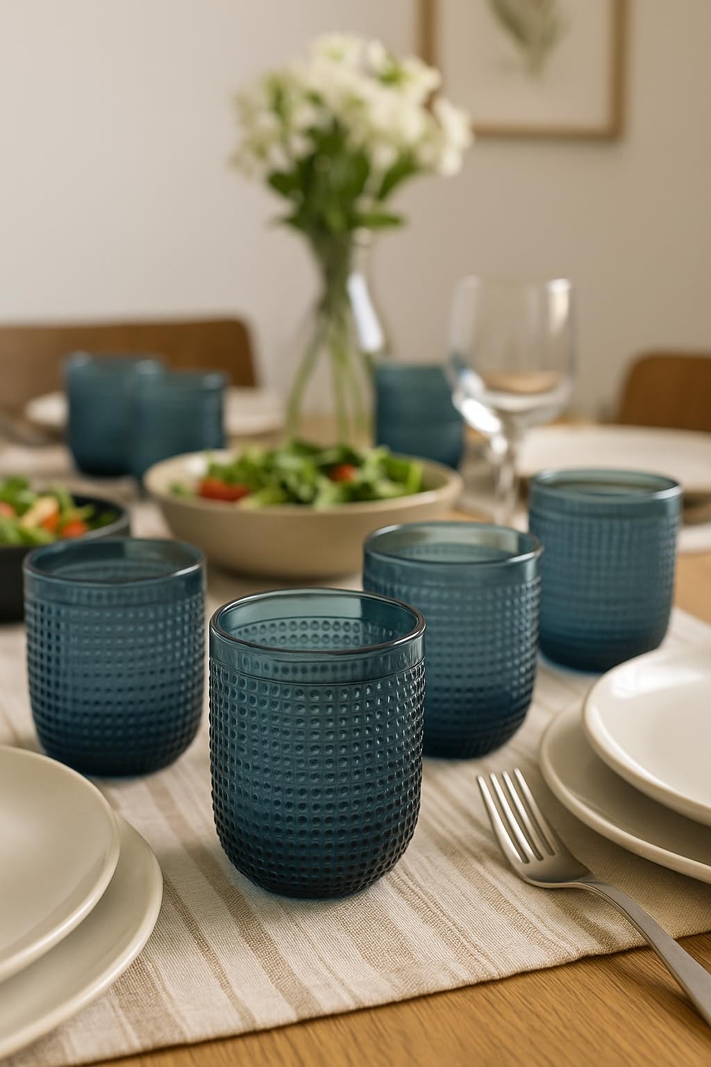 Cecaro Group Set 6 Bicchieri Vetro Colorato 260 ml Grigio Fumé