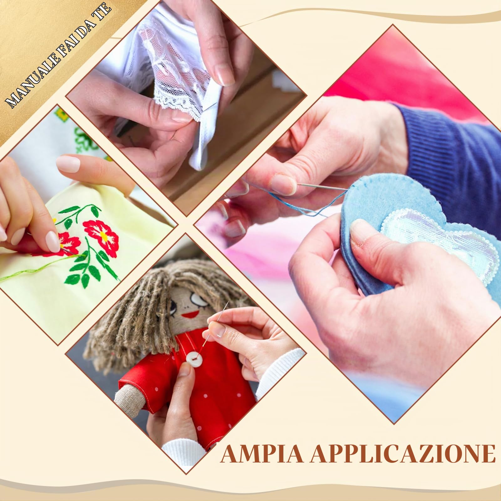 Quelcc aghi da cucire autoinfilanti 48 pezzi