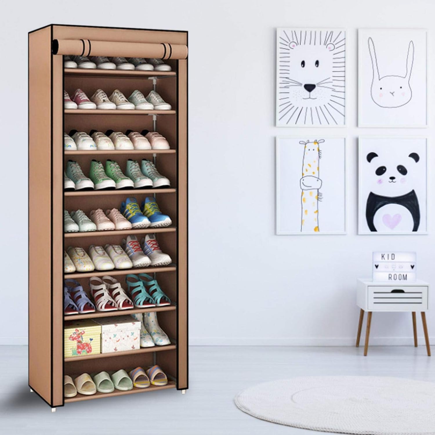 Cecaro Group Scarpiera 7 Ripiani Beige per 27 Paia