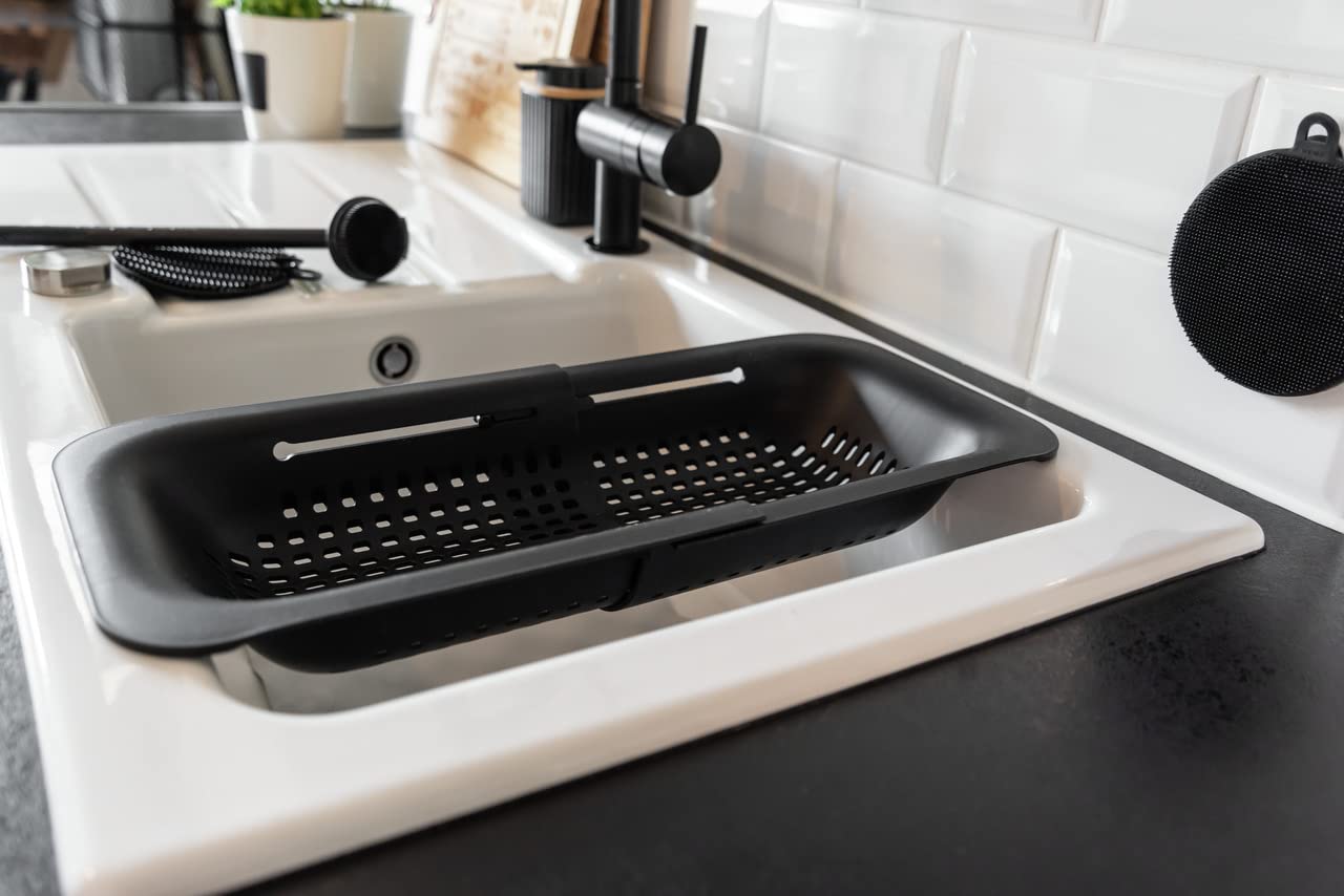 Wenko Sivo Black scolapasta lavello nero estensibile 37-50 cm