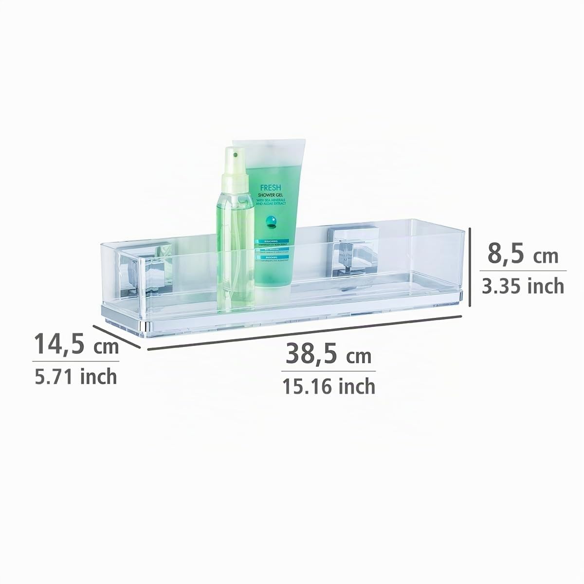 Wenko Vacuum-Loc Quadro mensola bagno inox 38,5 cm