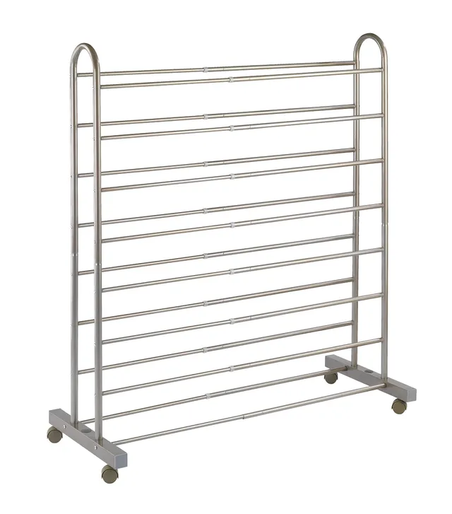 Wenko Giant Scarpiera 4 Ruote Estensibile Metallo Marrone 42 Paia