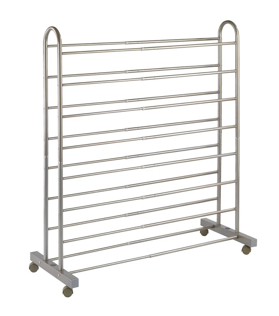 Wenko Giant Scarpiera 4 Ruote Estensibile Metallo Marrone 42 Paia