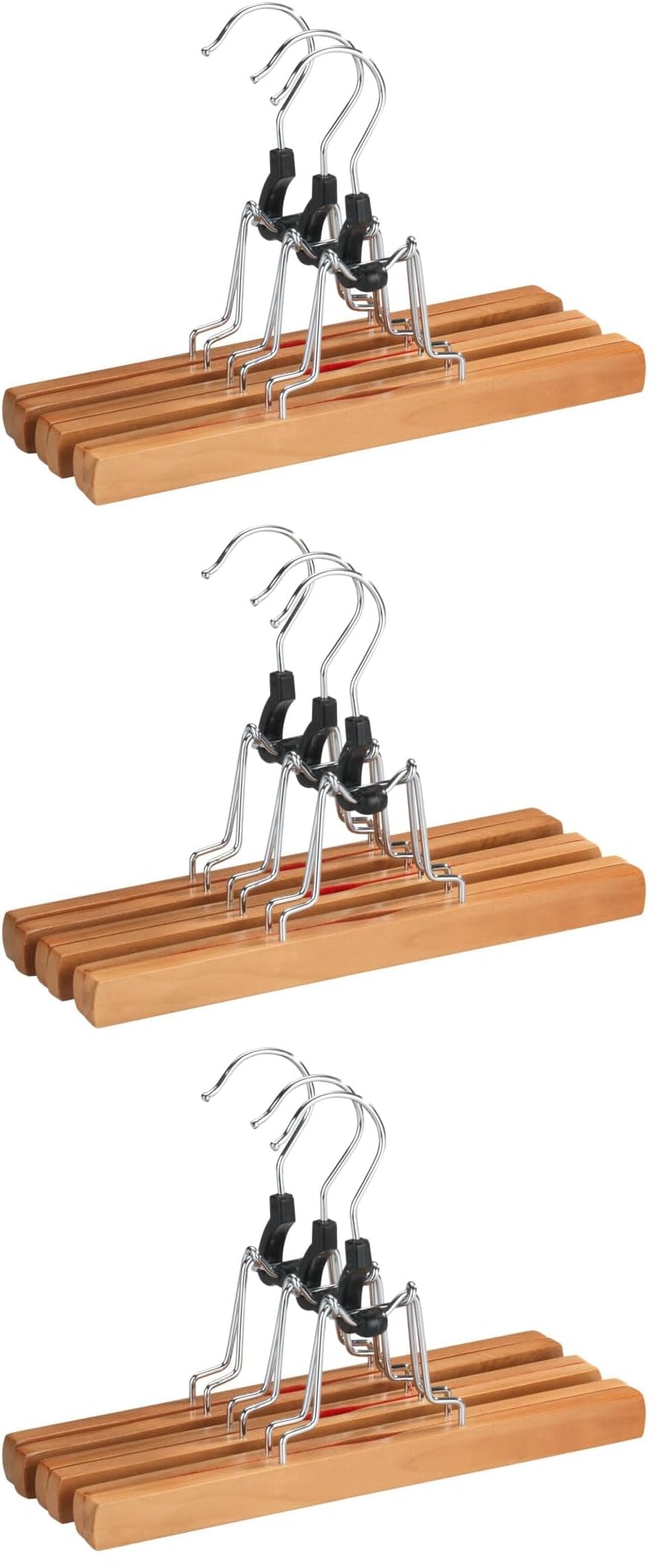 Wenko Premium gruccia pinza legno set 3 pezzi 25 cm marrone